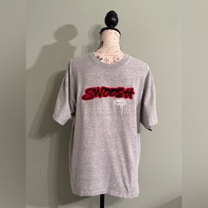 Nike Swoosh Spell Out Logo Vintage Gray T-shirt Men’s Size Large